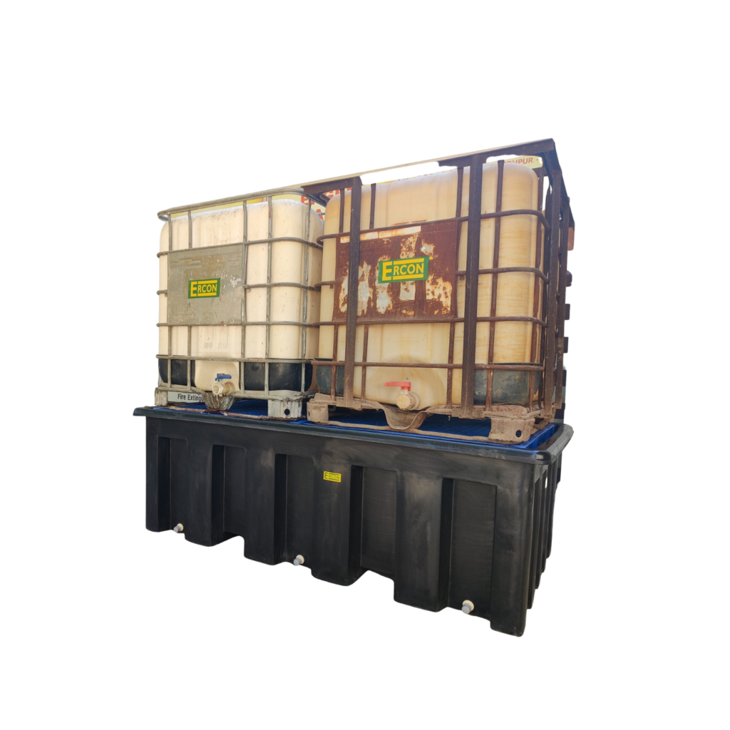 IBC Twin Spill Containment Bund - Ercon 2000L Double IBC Bund Pallet