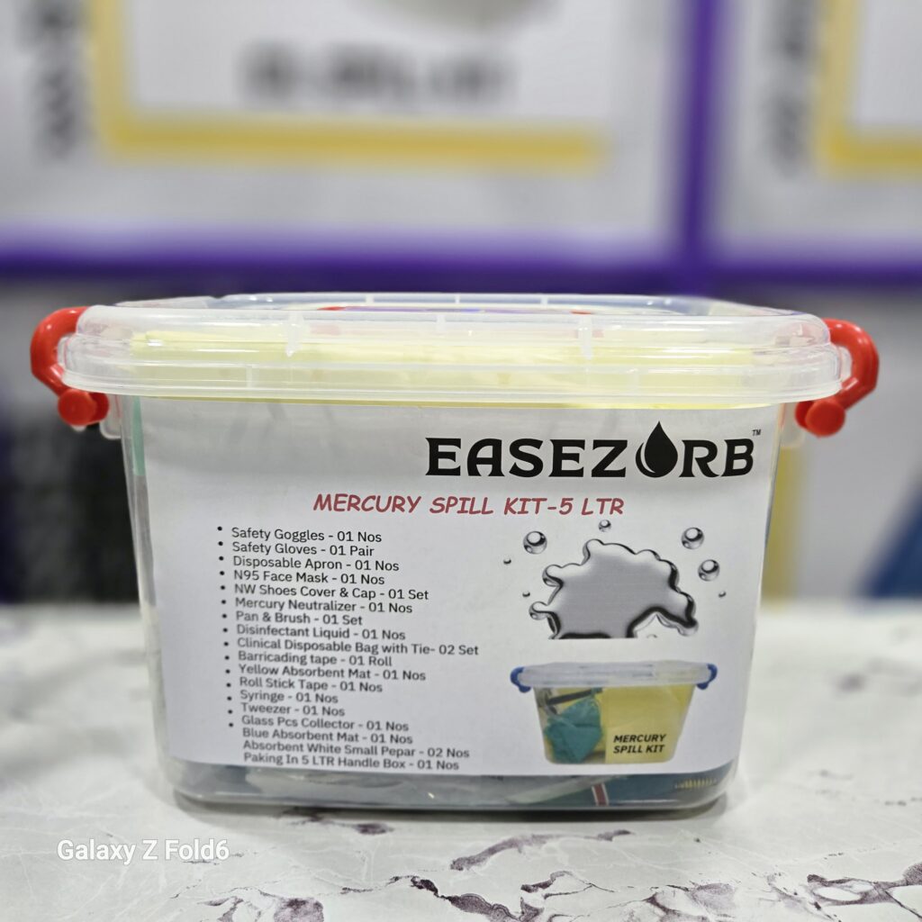 Mercury Spill Kit Large - EaseZorb Mercury Cleanup Kit for Industrial Use